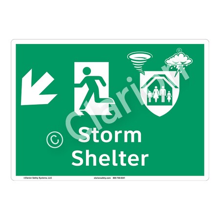 Storm Shelter Safety Signs Outdoor Weather Tuff Plastic (S2) 12 X 18, F1303-S2SW3